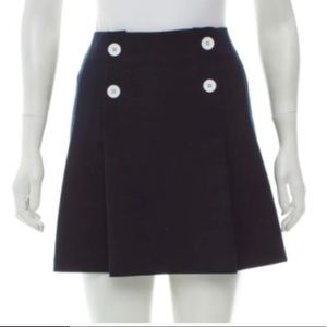 Shoshanna Navy Box Pleated Miniskirt